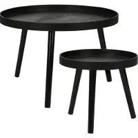 24.Se Runda sidobord på tre ben 2-pack - Svart / Avlastningsbord / Soffbord