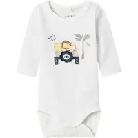Name it Body l/ä - NbmHollow - Bright White m. Tryck - - 50 - Body L/Ä