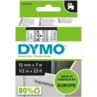 Dymo S0720500 | 45010 | svart text - transparent tejp | 12mm (original)
