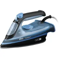 Braun FI3194BK, Ångstrykjärn, Keramisk stryksula, 2 m, 200 g/min, Svart, Blå, 45 g/min