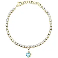 La Petite Story Tennis Love Steel Cryst Acqu Heart Armband