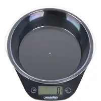 Mesko Home MS 3164, Elektronisk köksvåg, 5 kg, 1 g, Svart, Bänkdiskmaskin, Rund