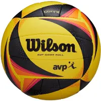 Wilson AVP OPTX, Svart, Gul, Komposit, Konstläder, Mikrofiber, 18-panel ball, Inomhus & utomhus, AVP, Bild