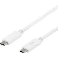 Deltaco USB-C - USB-C kabel, 5Gbit/s, 5A, 2M, vit