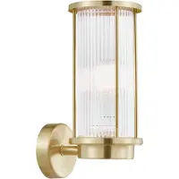 Nordlux Vägglampa utomhus Linton, dimbar, Mässing / guld, Mässing