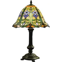 Clayre & Eef Tiffany bordslampa ELEANOR, Multifärgad, Vardagsrum / matsal, Glas, Tiffany, Bordslampa