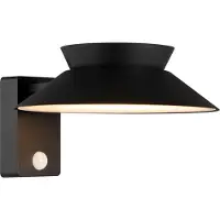 Nordlux LED-solcellsdriven utomhusvägglampa Justina, svart, sensor, metall Justina, Svart, Metall, Modern, Solcellslampa utomhus