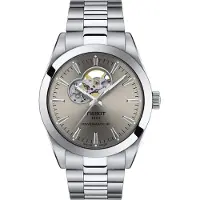 Tissot T-Classic Gentleman Powermatic 80 Stainless Steel Open Heart Sunray Dial Automatic T127.407.11.081.00 T1274071108100 100M white