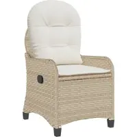 vidaXL Reclinerfåtölj med kudde Beige 56 x 66 x 95 cm konstrotting
