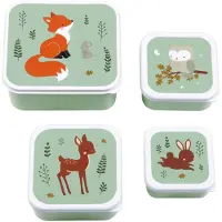 A Little Lovely Company Matlådeset - 4 st. - Forest Friends Fall - - One Size - Matlåda