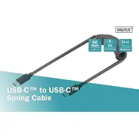 Digitus AK-300431-006-S USB-C Adapter [1x USB-C - 1x USB-C] Svart Spiralkabel 1 m