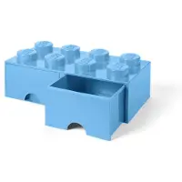 LEGO Förvaringslåda - 8 Knoppar - 50x25x18 - Ljusblå - - One Size - Låda