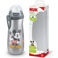 Nuk Sports Cup Minnie med soft-push-pull-tut av silikon med clips, 450 ml i grått