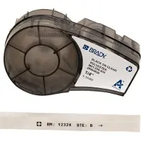 Brady M21-250-430 polyestertejp | svart text - transparent tejp | 6,35mm x 6,40m (original)