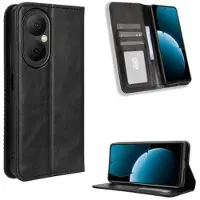 Mtp Products Huawei Enjoy 80 Retro Plånboksfodral med Magnetstängning - Svart