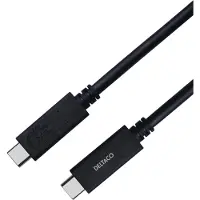Deltaco USB4 gen3, USB-C - USB-C, 5A EPR, svart, 0,8m