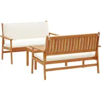 vidaXL Trädgårdsoffset 3 pcs Brun 120 x 65,5 x 79 cm Massivt Akaciaträ