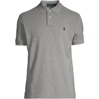 Ralph Lauren för män. 710666998006 Custom Fit polotröja grå (S), Casual, Bomull, Kort ärm