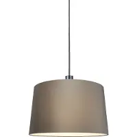 QAZQA Modern pendellampa svart med skärm 45 cm taupe - Combi 1