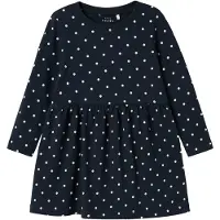 Name it Klänning - NmfVivia - Noos - Dark Sapphire/Dots Aop In B - - 3 år (98) - Klänning