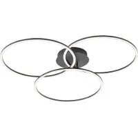 JUST LIGHT LED taklampa Ivanka, dimbar, Svart, Sovrum, Metall, Modern, LED-taklampa