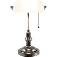 Clayre & Eef Tiffany bordslampa 5100W, Vitt / opal, Vardagsrum / matsal, Glas, Tiffany, Bordslampa