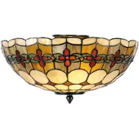 Clayre & Eef Tiffany taklampa NURY, dimbar, Multifärgad, Vardagsrum / matsal, Glas, Tiffany, Taklampa