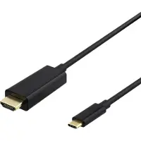 Deltaco USB-C till HDMI-kabel, 4K 60Hz, 1m, svart