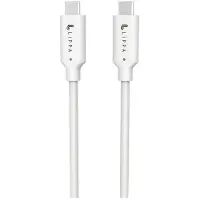 Lippa USB-C / USB-C-kabel - 1 m, 10 Gbps, 100 W - Vit