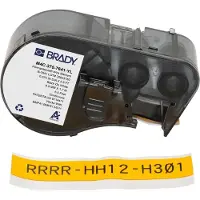 Brady M4C-375-7641-YL värmekrympslang | svart text - gul tejp | 16,4mm x 2,13m (original)