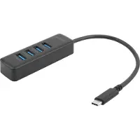Deltaco - Hubb - 5 Gbps, USB-C - 4 x SuperSpeed USB 3.0 - skrivbordsmodell