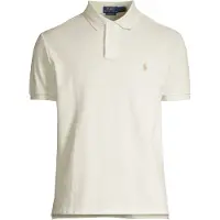 Ralph Lauren för män. 710680784372 Den ikoniska polotröjan i off-white pikétröja (M), Vit, Casual, Bomull, Kort ärm