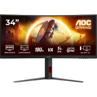 AOC G4 CU34G4, 86,4 cm (34), 3440 x 1440 pixlar, Wide Quad HD, LED, 1 ms, Svart, Röd