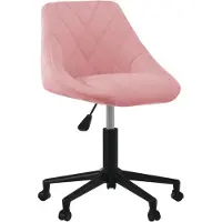 vidaXL Snurrbar kontorsstol rosa sammet
