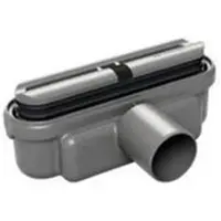 Unidrain Ø50 mm utloppstratt/-hus med horisontellt utlopp och extra låg inbyggnadshöjd (69 mm) – inkl. avtagbart vattenlås