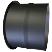 KIERULFF 200 mm Metalbestos svart rökstos för murgenomföring, rak 100 mm