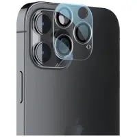 Lippa iPhone 14 Pro/14 Pro Max skydd för kameralins - 9H - Klar / Svart