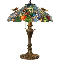 Clayre & Eef Tiffany bordslampa AUSTRALIA, Multifärgad, Vardagsrum / matsal, Glas, Tiffany, Bordslampa