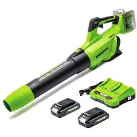 Greenworks Batteridriven lövblås GD24X2ABK2X; 48 V; 2x2,0 Ah batt.
