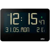 Braun digital väggklocka svart BC14B
