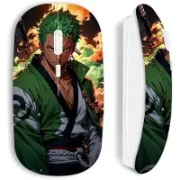 CAPACHEAP Souris sans fil maniacase blanche One piece Zoro manga anime 3D art