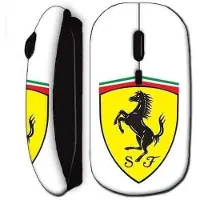 CAPACHEAP Souris Sans Fil Ferrari Logo Noire