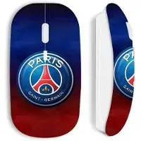 MANIACASE Souris sans fil blanche PSG Logo coloré - - Souris - Sans fil - USB - Optique