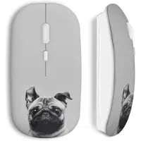 CAPACHEAP Souris Sans Fil Chien bulldog cute black white