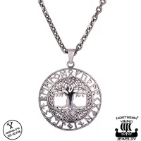 Northern Viking Jewelry Rune Circle Tree Of Life hänge NVJ-H-RS046
