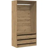 vidaXL Garderob ek 100x50x200 cm konstruerat trä