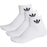 Adidas Originals Ankelstrumpor Mid-cut 3-pack - Vit/svart, storlek 31-33