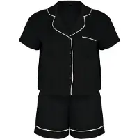 Trendyol Kort pyjamas svart / vit