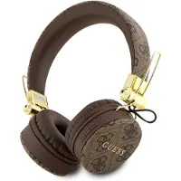 GUESS 4G On-Ear trådlösa hörlurar med metall-logga - brun