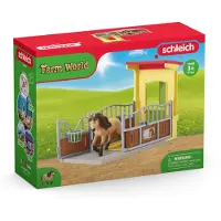 Schleich Farm World Playset Pony Box With Iceland Pony Stallion Figur